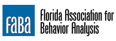 Logo of the Florida Association for Behavior Analysis, featuring a blue square with "FaBA" in white letters next to the organization's name—an emblem representing ABA therapy near Orlando FL—on a white background.