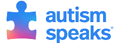 The Autism Speaks logo features a blue puzzle piece on the left and the words "autism speaks" in blue lowercase letters to the right, representing support for autism services near Orlando FL.